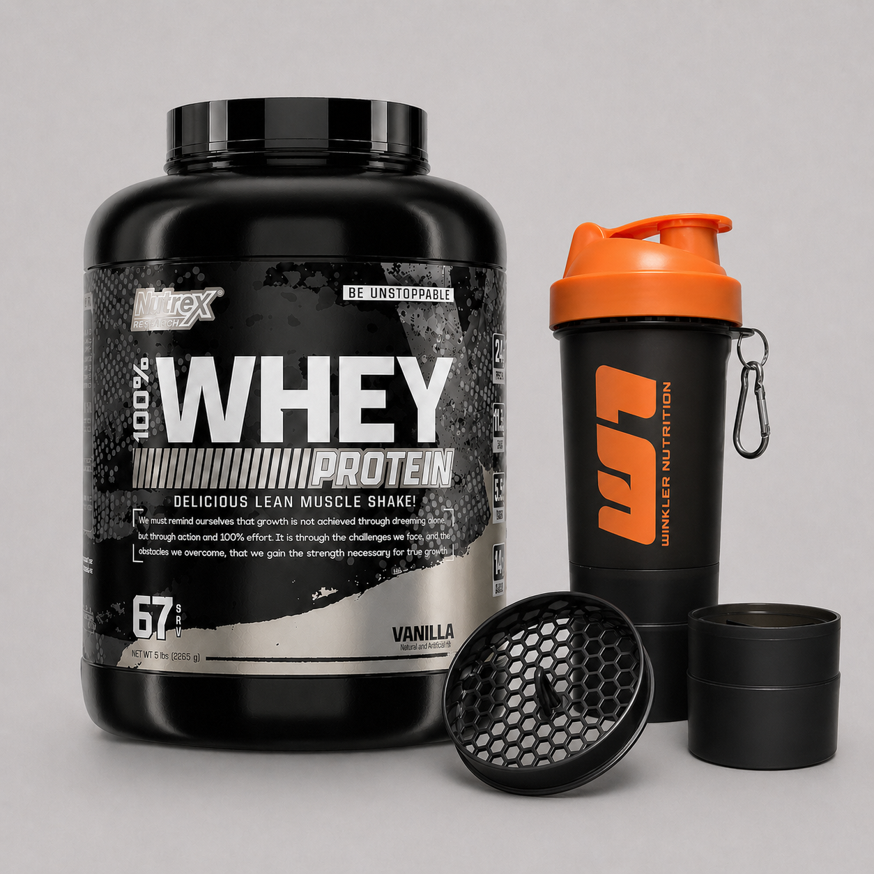 Promo 2 - 100% Whey Protein 5 lbs de Nutrex + Shaker