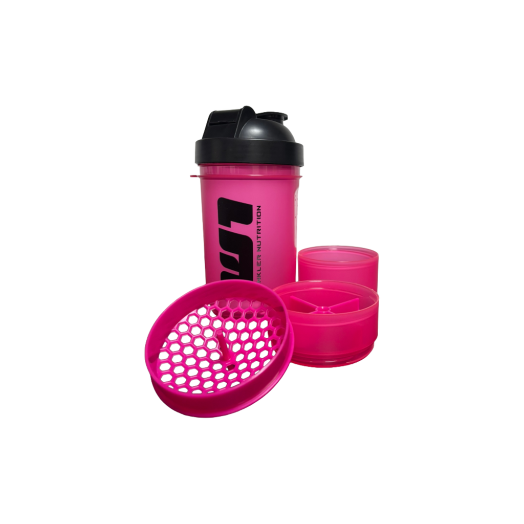 Shaker Rosado con Pastillero 450 ml