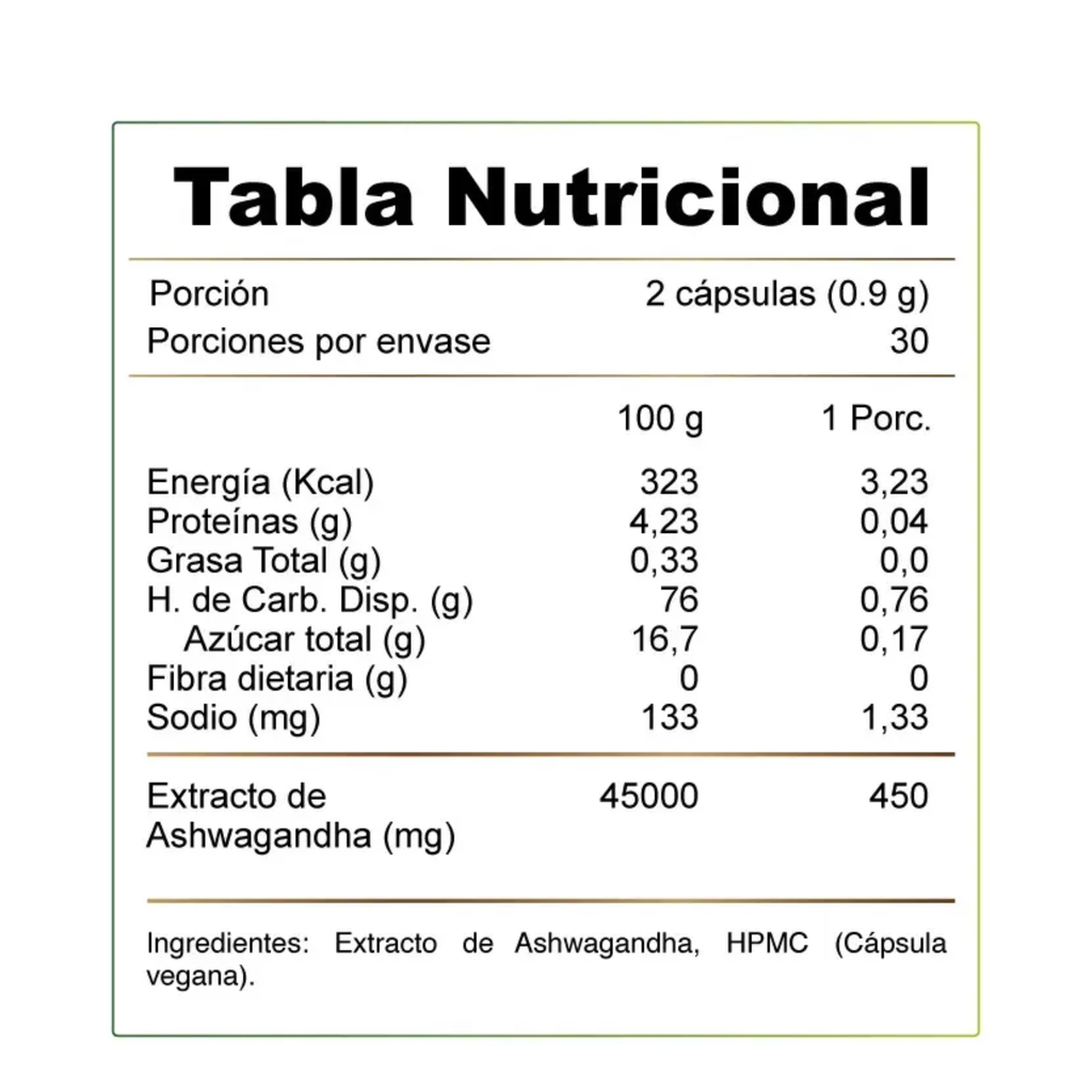 Ashwagandha 60 cápsulas