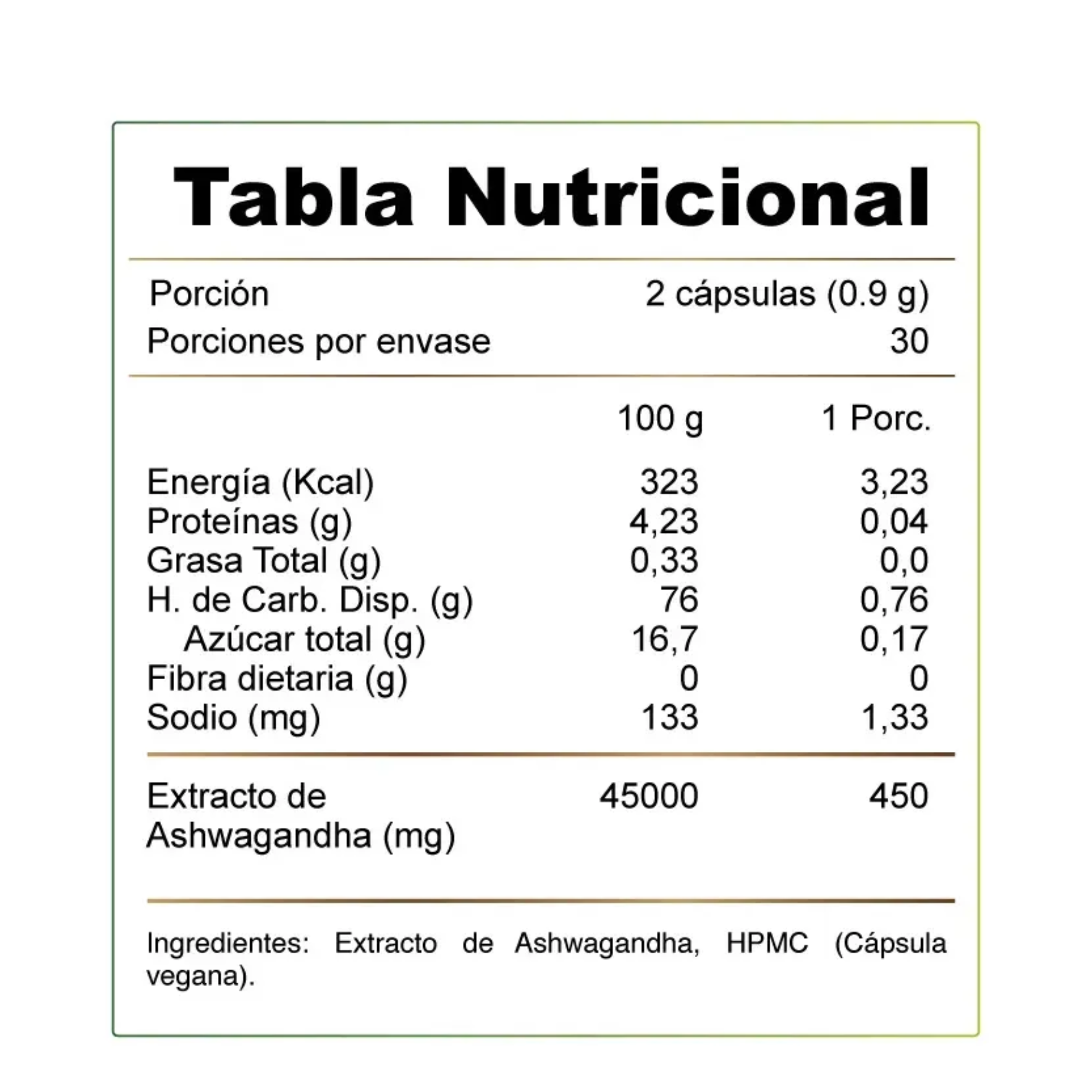 Ashwagandha 60 cápsulas
