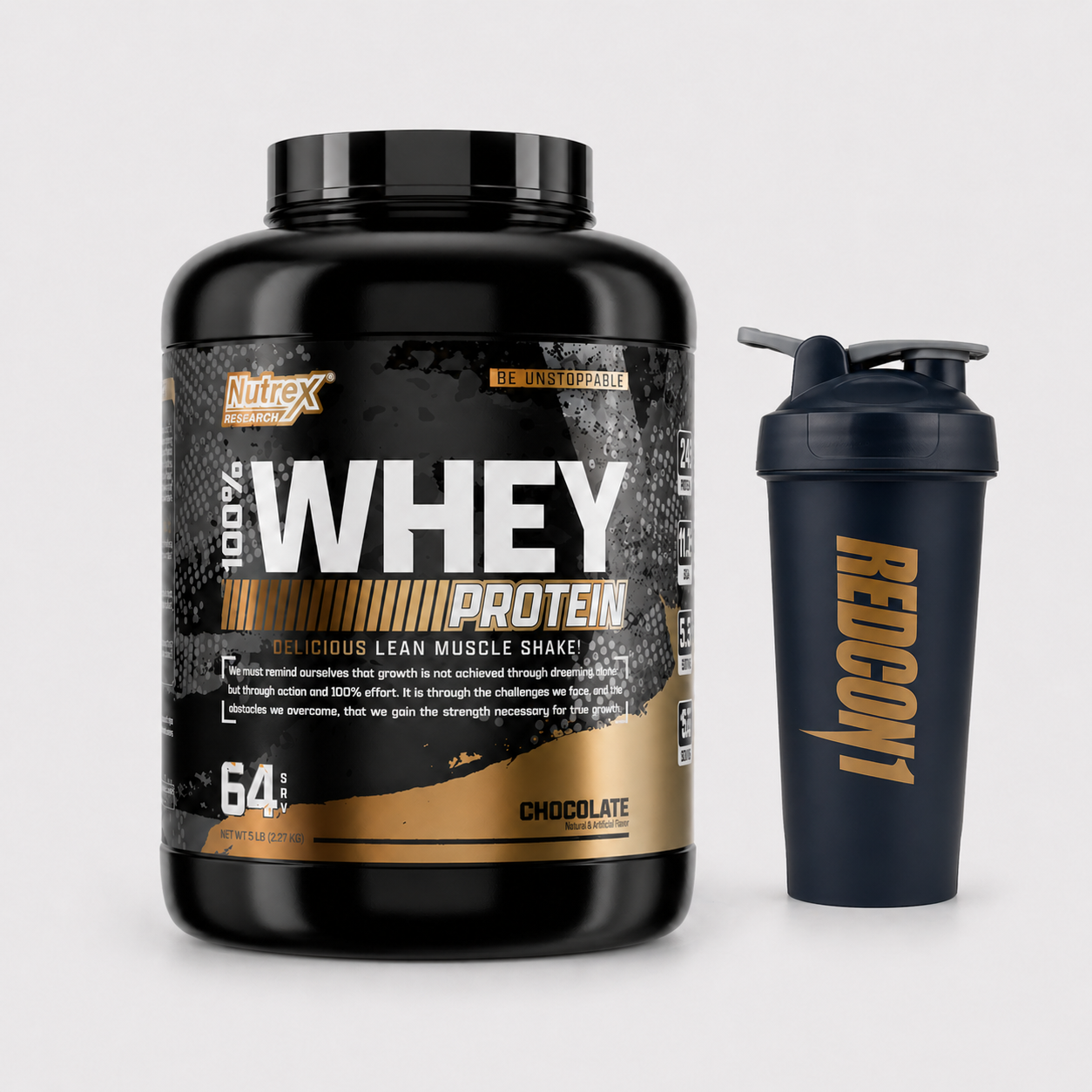 Promo 2 - 100% Whey Protein 5 lbs de Nutrex + Shaker