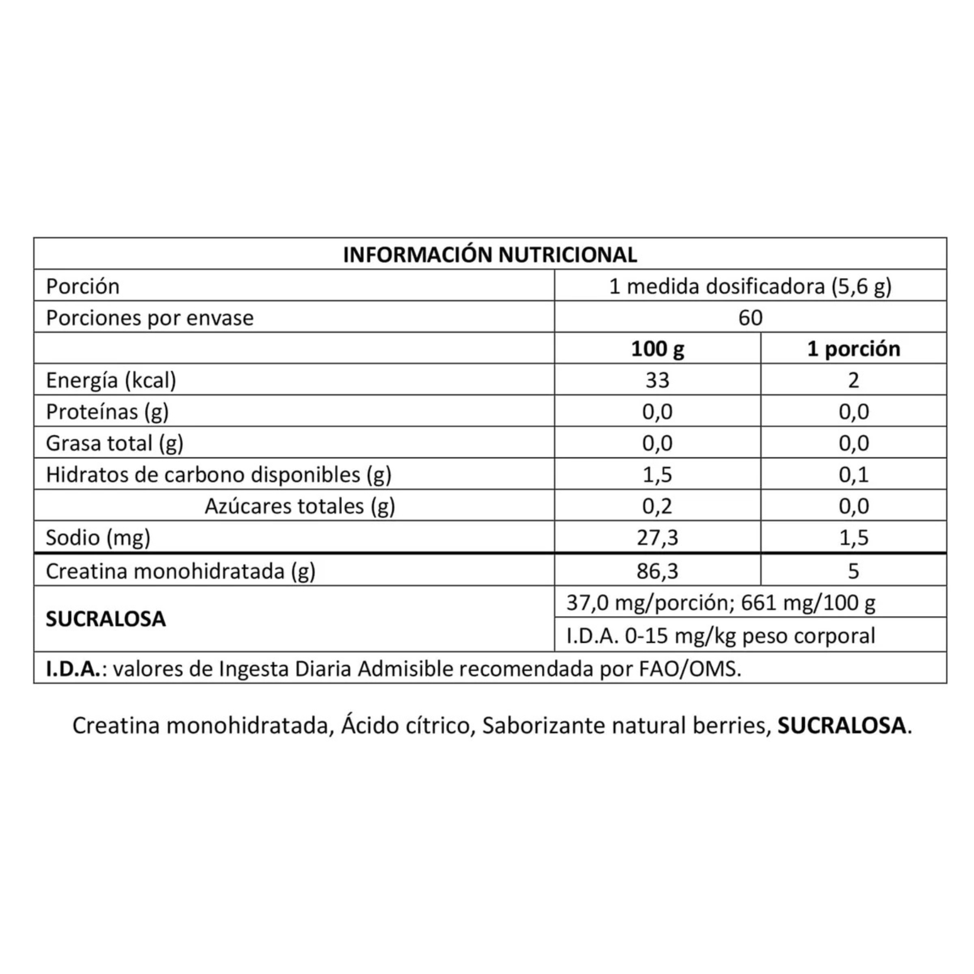 Creatina monohidratada BB