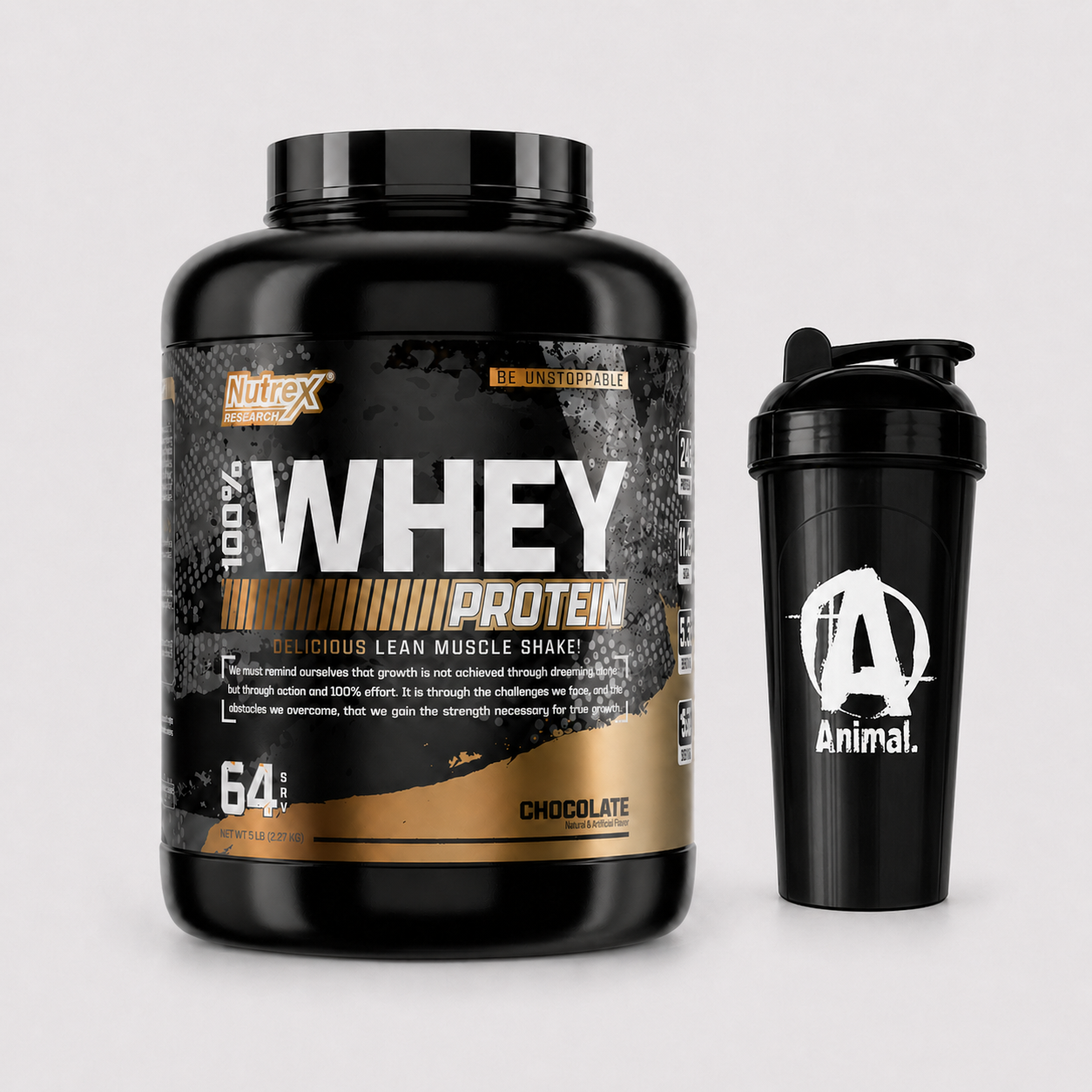 Promo 2 - 100% Whey Protein 5 lbs de Nutrex + Shaker