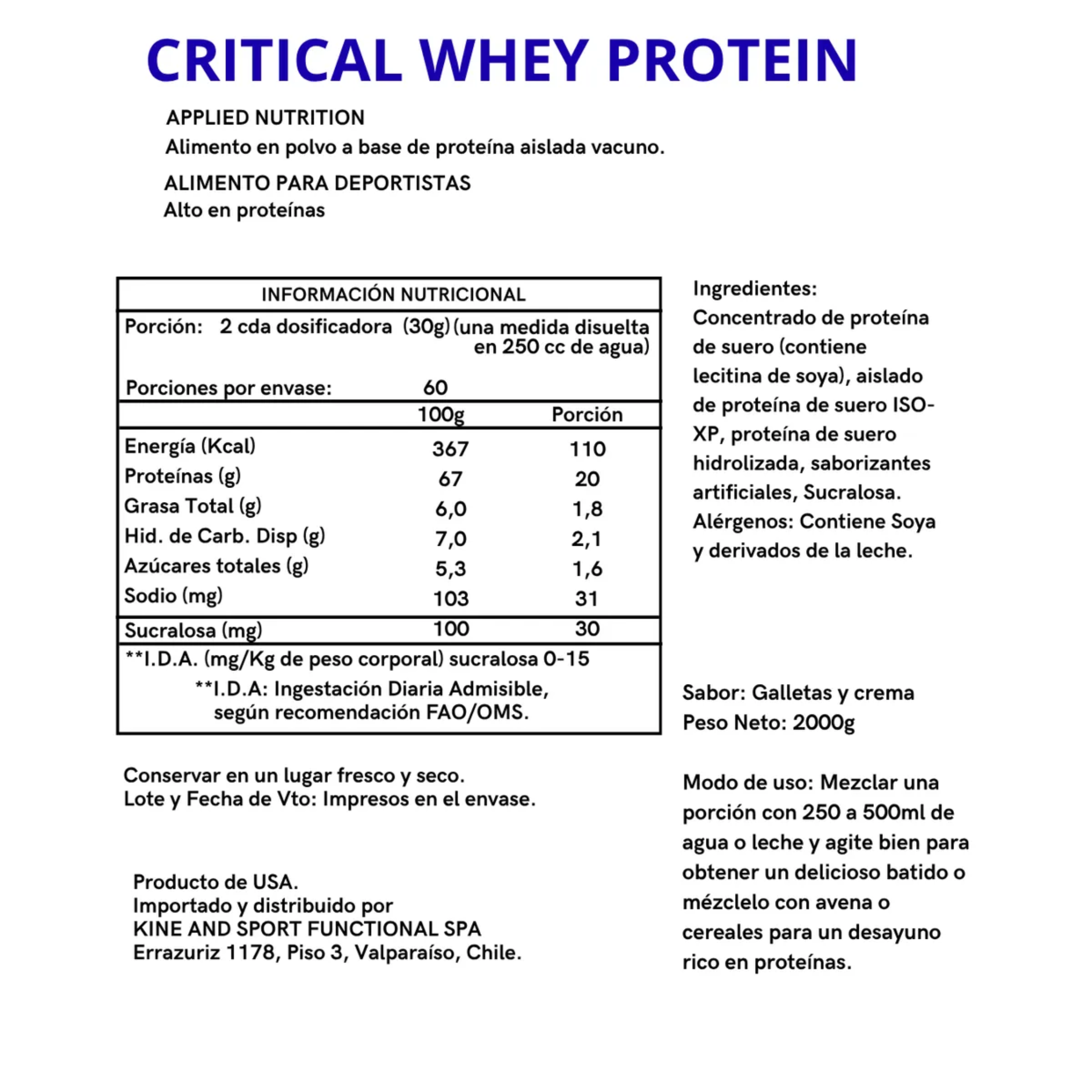 AN PROTEINA CRITICAL WHEY 2 KG COOKIES AND CREAM