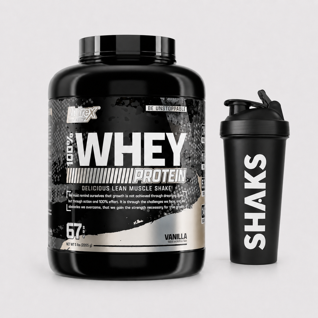 Promo 2 - 100% Whey Protein 5 lbs de Nutrex + Shaker