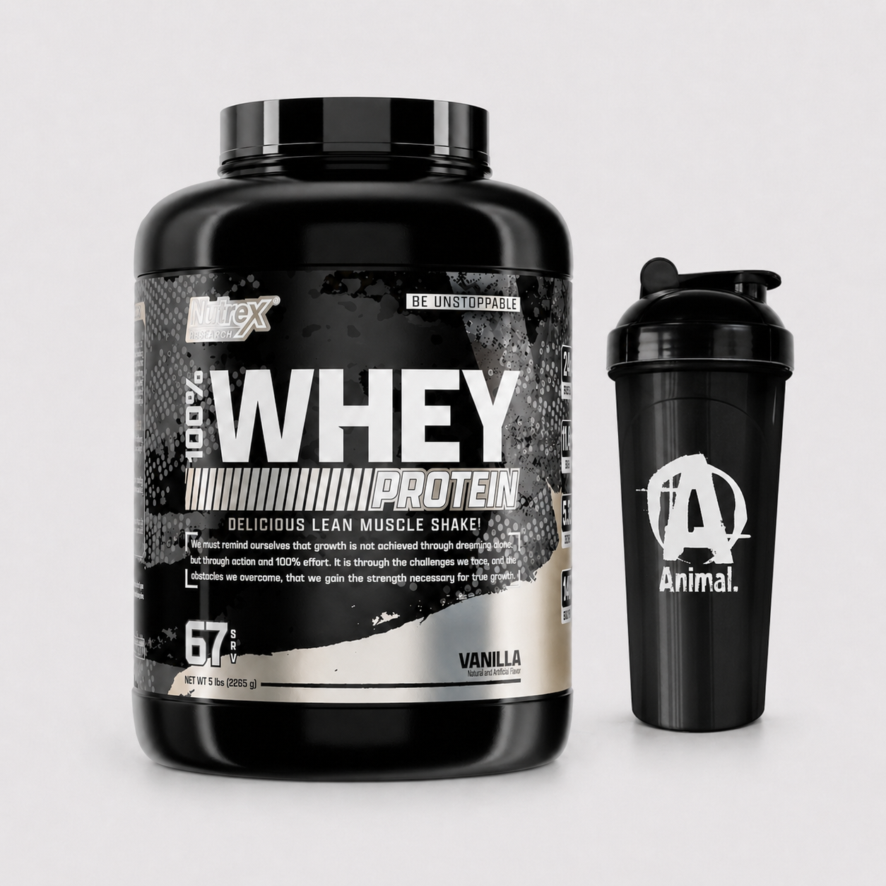 Promo 2 - 100% Whey Protein 5 lbs de Nutrex + Shaker