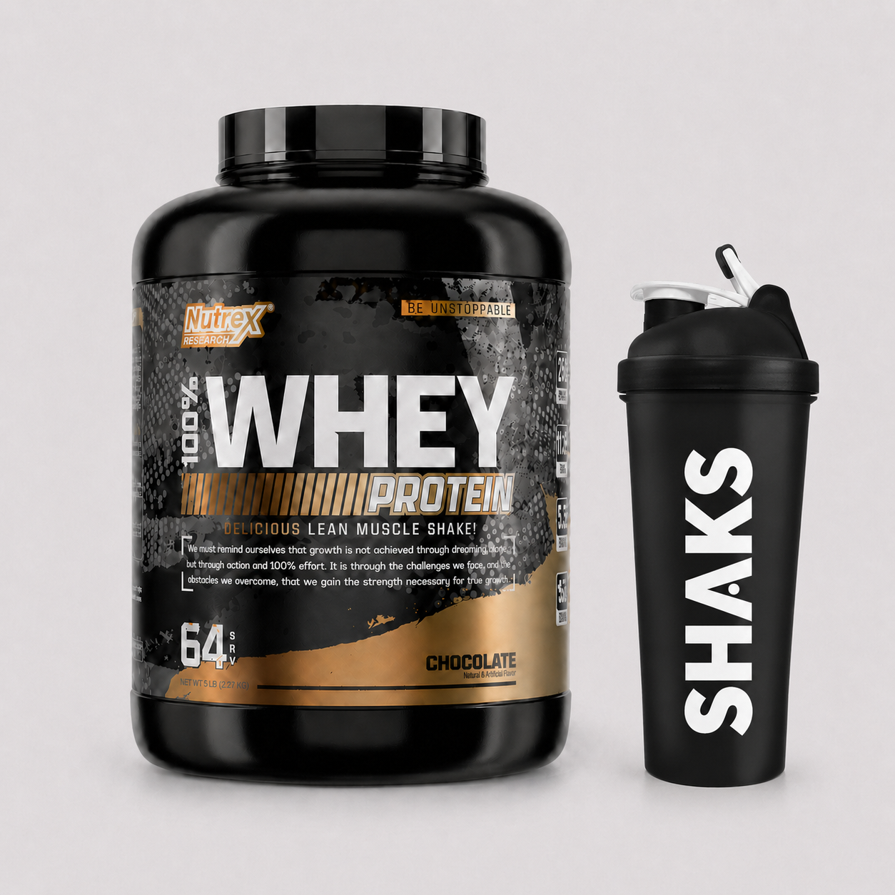 Promo 2 - 100% Whey Protein 5 lbs de Nutrex + Shaker
