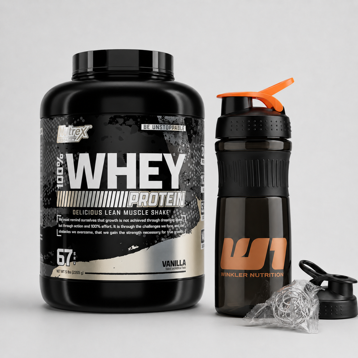 Promo 2 - 100% Whey Protein 5 lbs de Nutrex + Shaker