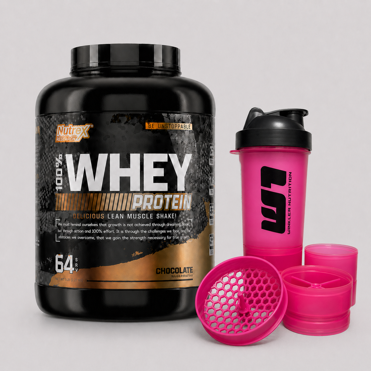 Promo 2 - 100% Whey Protein 5 lbs de Nutrex + Shaker