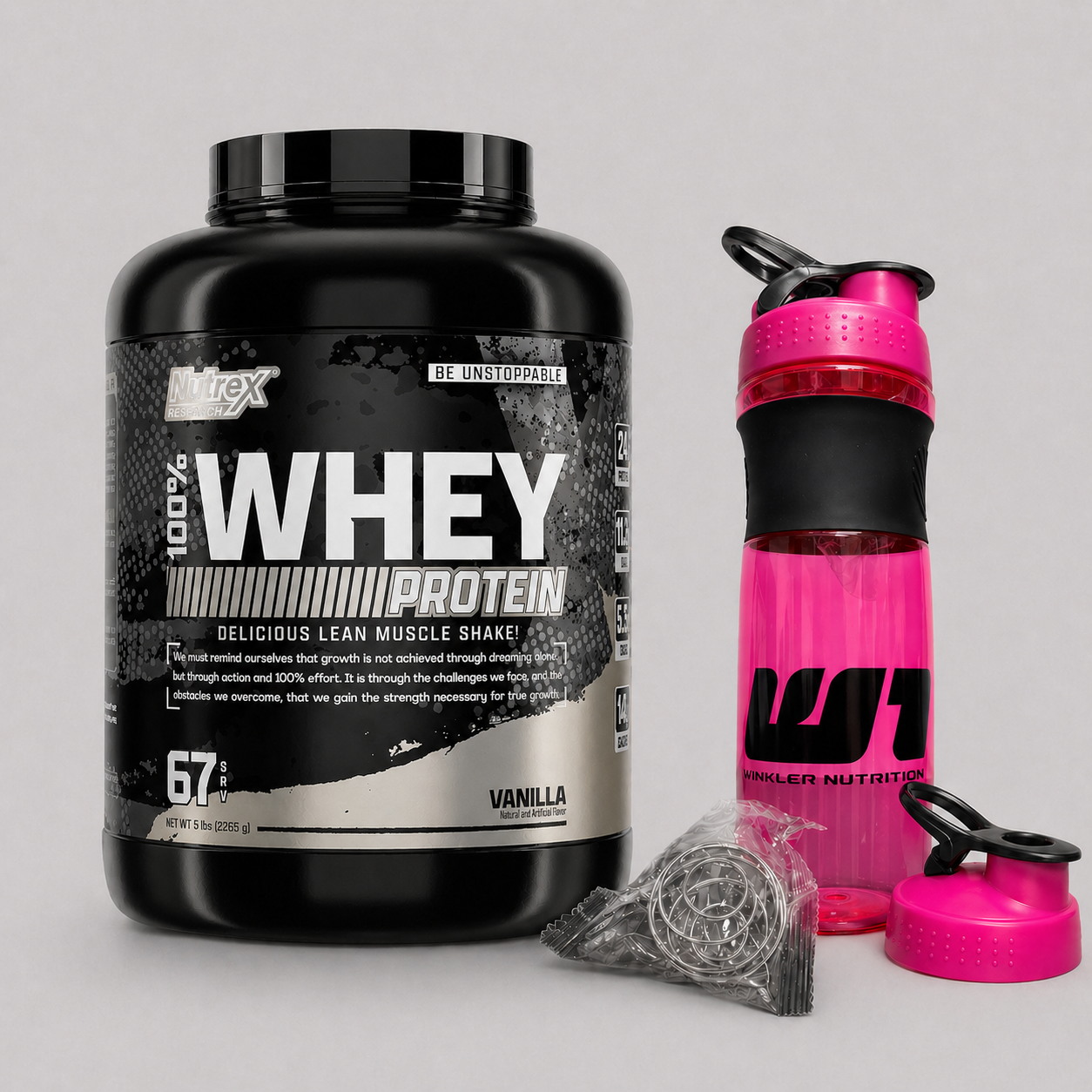 Promo 2 - 100% Whey Protein 5 lbs de Nutrex + Shaker