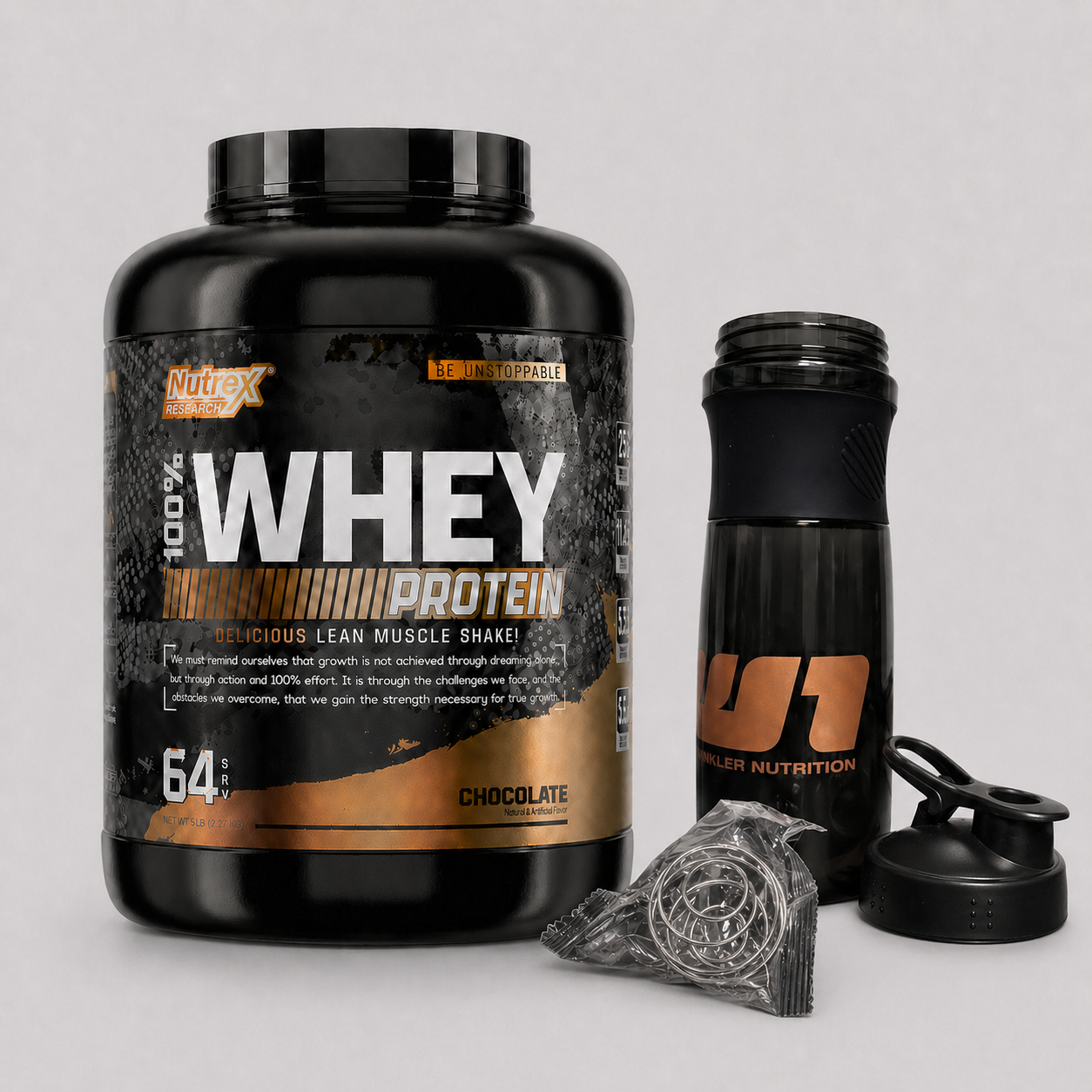 Promo 2 - 100% Whey Protein 5 lbs de Nutrex + Shaker