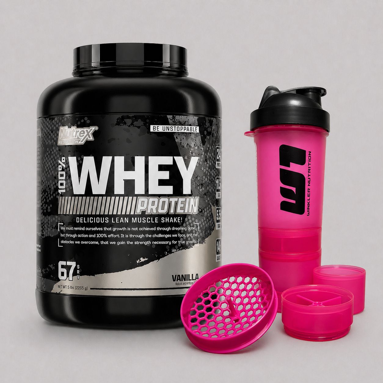 Promo 2 - 100% Whey Protein 5 lbs de Nutrex + Shaker